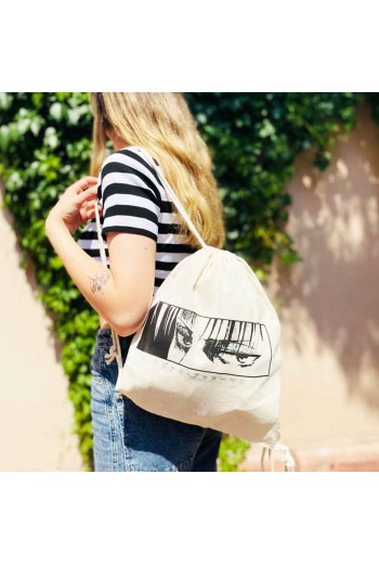 Anime Attack on Titan Levi Eyes Bez Sırt Çantası Anime Attack on Titan Levi Eyes Bez Sırt Çantası