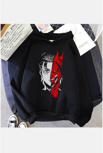 Attack On Titan Levi Red Kapşonlu Sweatshirt