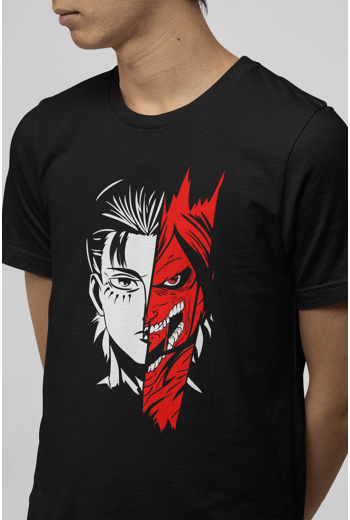 Attack On Titan Levi Red Siyah Tişört Attack On Titan Levi Red Siyah Tişört