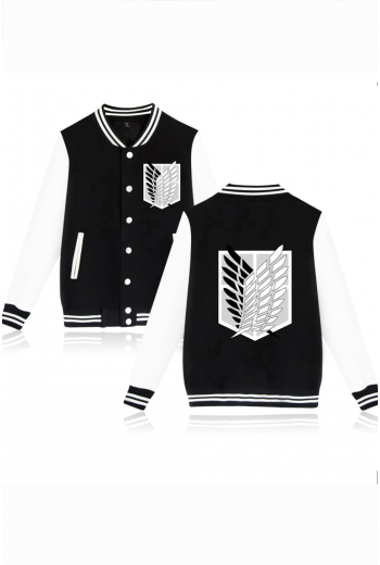 Attack On Titan Logo Ön - Arka Baskılı Kolej Ceket Attack On Titan Logo Ön - Arka Baskılı Kolej Ceket