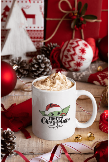 Baby Yoda Merry Christmas Kupa Bardak