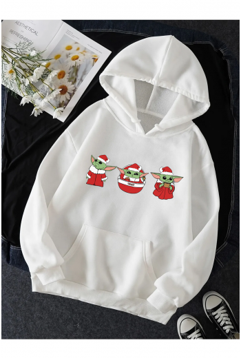 Baby Yoda Yılbaşı Ruhu Kapşonlu Sweatshirt