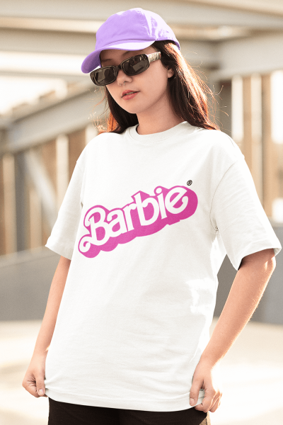 Barbie Baskılı Beyaz Tişört