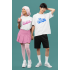 Barbie & Ken Baskılı Beyaz Çift Tişörtü