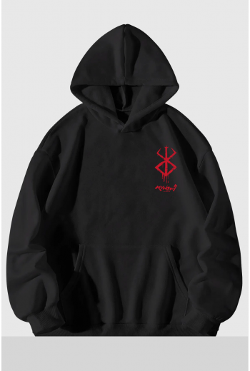 Berserk Logo Ön - Arka Baskılı Kapşonlu Sweatshirt Berserk Logo Ön - Arka Baskılı Kapşonlu Sweatshirt