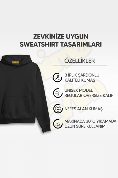 Berserk Ön Arka Baskılı Red Desing Kapşonlu Sweatshirt