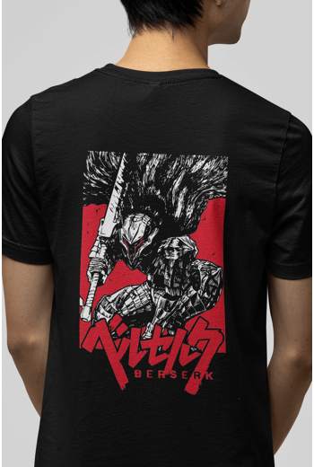 Berserk Ön Arka Baskılı Red Desing Tişört
