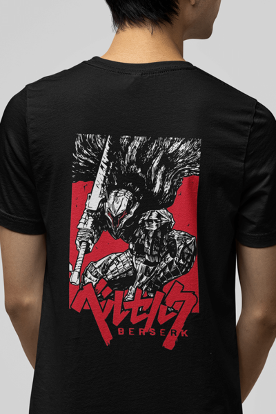 Berserk Ön Arka Baskılı Red Desing Tişört