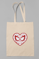 Beyaz Kalp Spiderman Bez Çanta