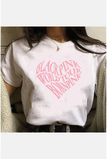 Black Pink Kalp Tişört