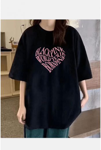Black Pink Kalp Tişört Black Pink Kalp Tişört