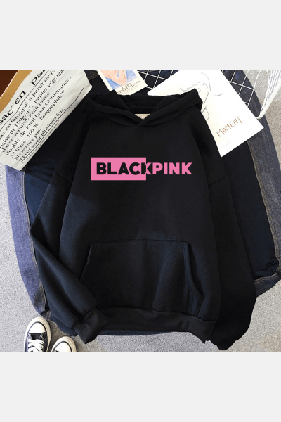 Black Pink Kapşonlu Sweatshirt
