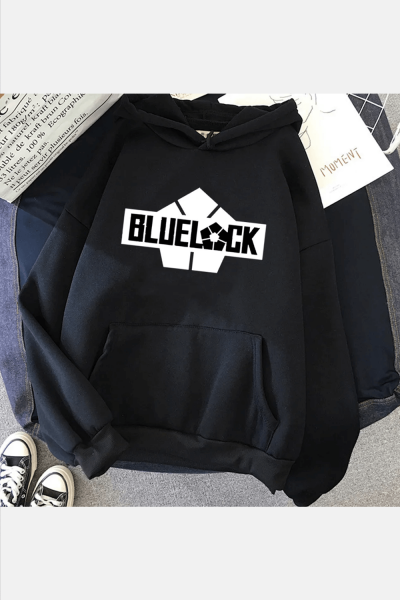 Blue Lock Siyah Kapşonlu Sweatshirt