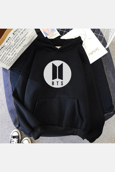 Bts Logo Kapşonlu Sweatshirt