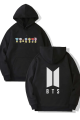 Bts Ön-Arka Baskılı Kapşonlu Sweatshirt