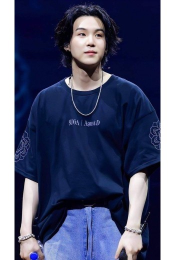 BTS Suga Baskılı Siyah T-shirt BTS Suga Baskılı Siyah T-shirt