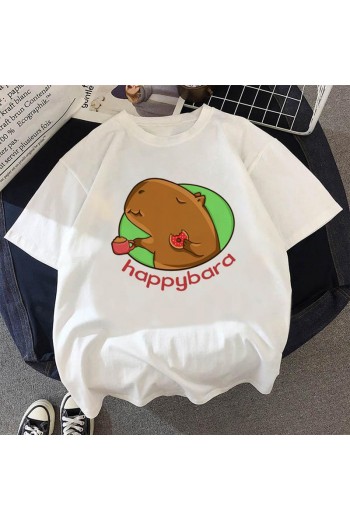 Capybara Happy Beyaz T-shirt