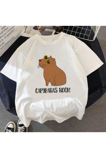 Capybaras Rock Beyaz T-shirt