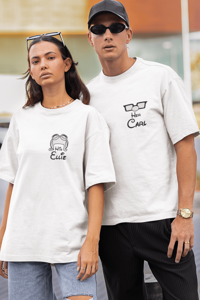 Carl ve Ellie Sevgili/Çift/Arkadaşlık 2'li Tişört Seti Carl ve Ellie Sevgili/Çift/Arkadaşlık 2'li Tişört Seti