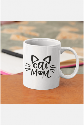 Cat Mom Yazılı Kupa Bardak Cat Mom Yazılı Kupa Bardak