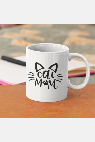 Cat Mom Yazılı Kupa Bardak