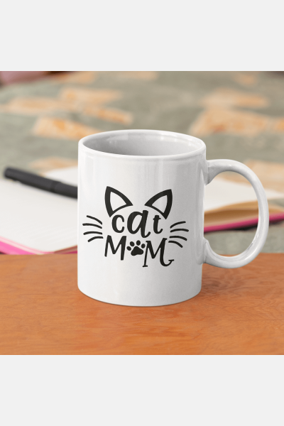 Cat Mom Yazılı Kupa Bardak Cat Mom Yazılı Kupa Bardak