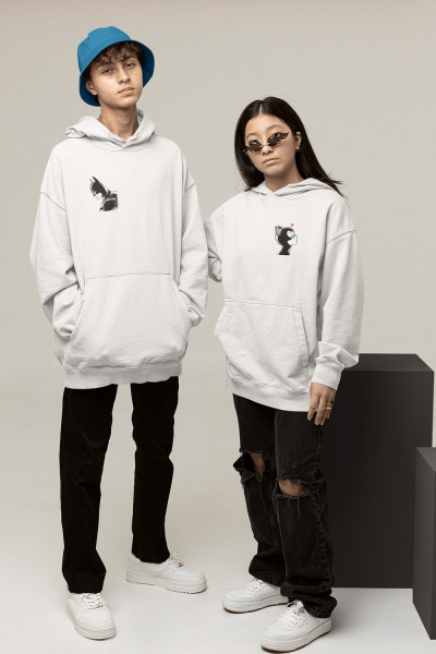 Catwoman Batman Sevgili/Çift/Arkadaşlık 2'li Kapşonlu Sweatshirt Seti