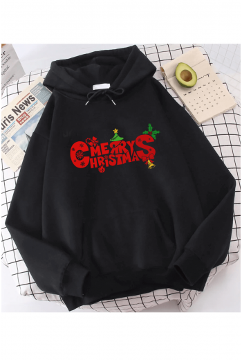 Christmas Yazılı Yeni Yıl  New Year Kapşonlu Sweatshirt