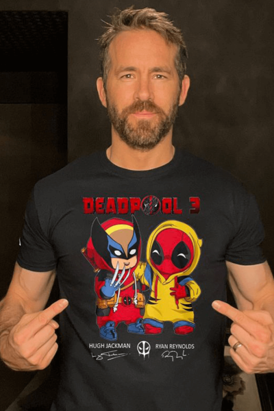 Deadpool 3- Deadpool &Wolverine 2024 Unisex Siyah T-shirt