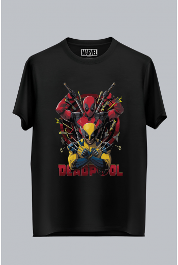 Deadpool And Wolverine Wars Siyah T-shirt Deadpool And Wolverine Wars Siyah T-shirt