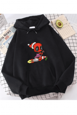 Deadpool Yeni Yıl Kapşonlu Sweatshirt  Deadpool Yeni Yıl Kapşonlu Sweatshirt