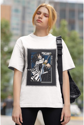 Demon Slayer Obanai Beyaz Tişört Demon Slayer Obanai Beyaz Tişört