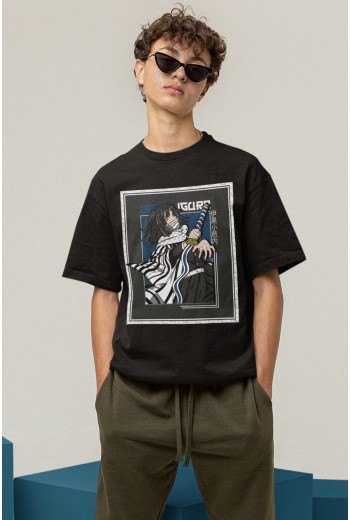 Demon Slayer Obanai Siyah Tişört