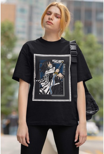 Demon Slayer Obanai Siyah Tişört Demon Slayer Obanai Siyah Tişört