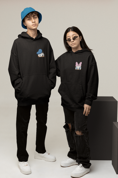 Donald Duck ve Daisy Duck Sevgili/Çift/Arkadaşlık 2'li Kapşonlu Sweatshirt Seti