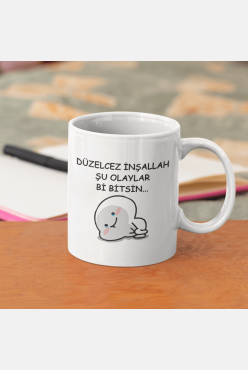 Düzelcez İnşallah Yazılı Kupa Bardak Düzelcez İnşallah Yazılı Kupa Bardak