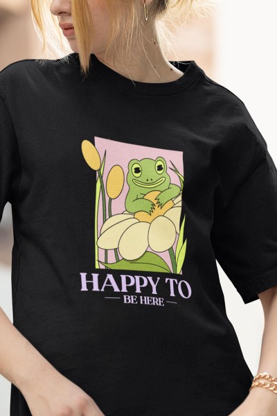 Frog Happy To Be Here Tişört