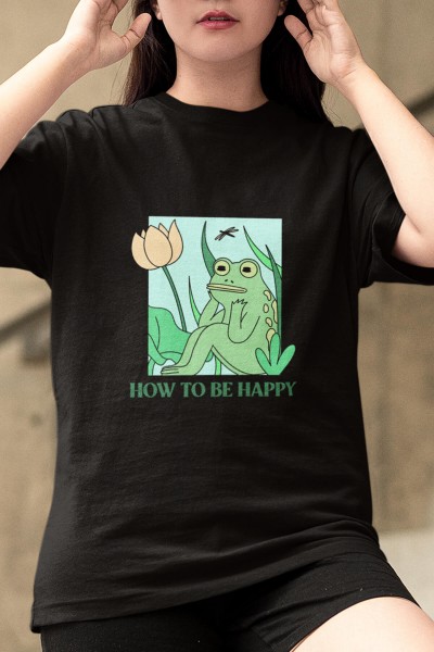 Frog How To Be Happy Tişört