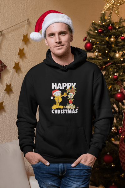 Garfield Happy Christmas Kapşonlu Sweatshirt