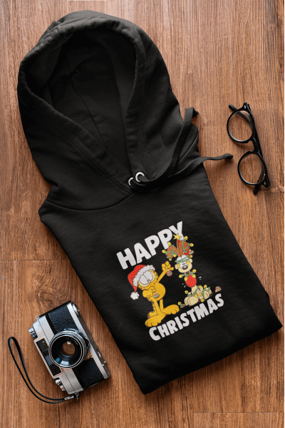 Garfield Happy Christmas Kapşonlu Sweatshirt