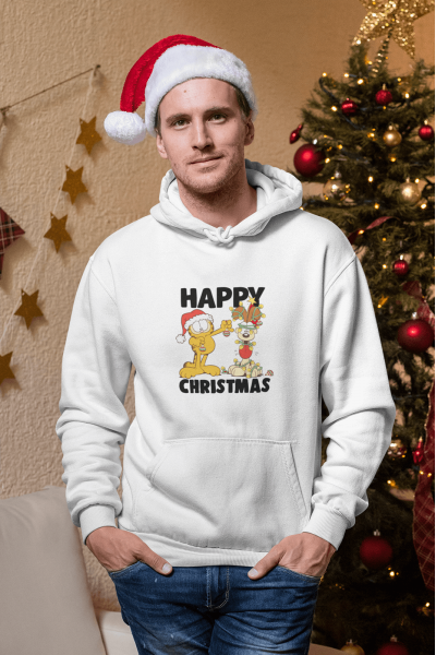 Garfield Happy Christmas Kapşonlu Sweatshirt