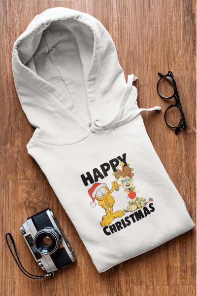 Garfield Happy Christmas Kapşonlu Sweatshirt