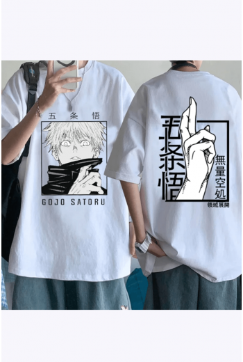 Gojo Satoru Ön Arka Baskılı Tişört Gojo Satoru Ön Arka Baskılı Tişört