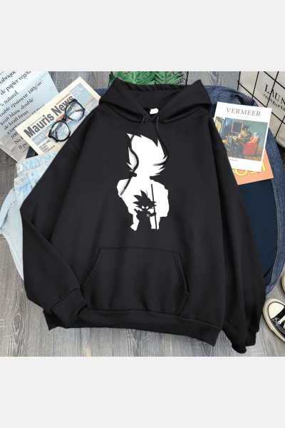 Goku Gölge Kapşonlu Sweatshirt