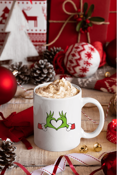 Grinch Happy New Year Kalp Kupa Bardak Grinch Happy New Year Kalp Kupa Bardak