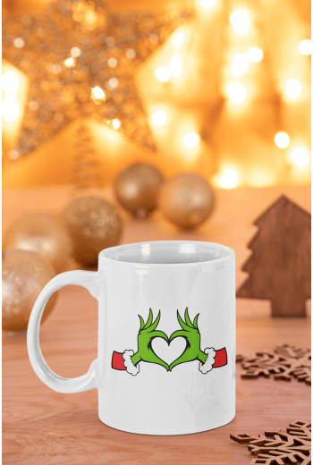 Grinch Happy New Year Kalp Kupa Bardak Grinch Happy New Year Kalp Kupa Bardak