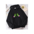 Grinch Happy New Year Pembe Kalp Kapşonlu Sweatshirt