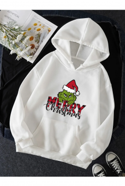 Grinch Merry Christmas Yeni Yıl Kapşonlu Sweatshirt Grinch Merry Christmas Yeni Yıl Kapşonlu Sweatshirt