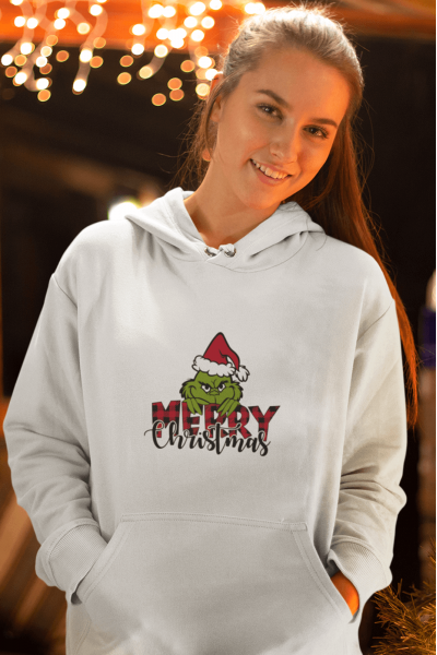 Grinch Merry Christmas Yeni Yıl Kapşonlu Sweatshirt