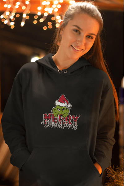 Grinch Merry Christmas Yeni Yıl Kapşonlu Sweatshirt